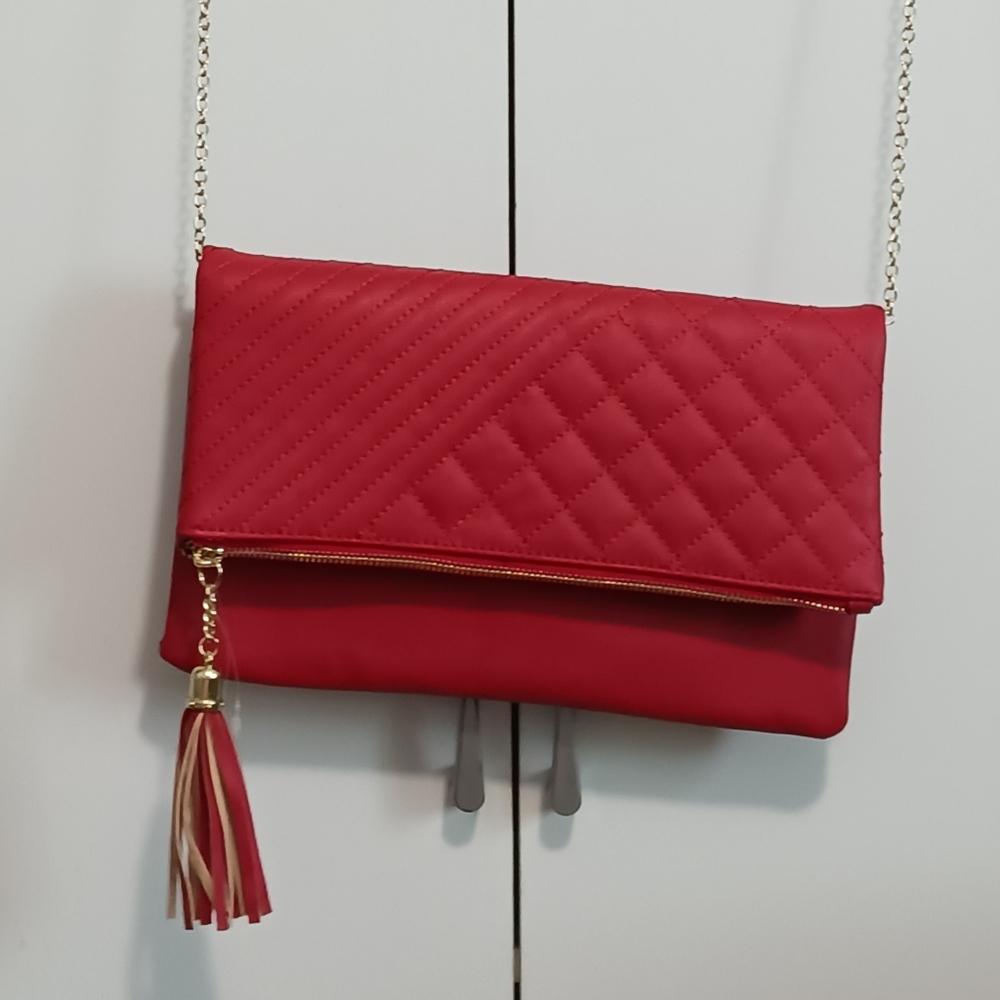 Olivia Miller Red Crossbody Bag with Quilted Design